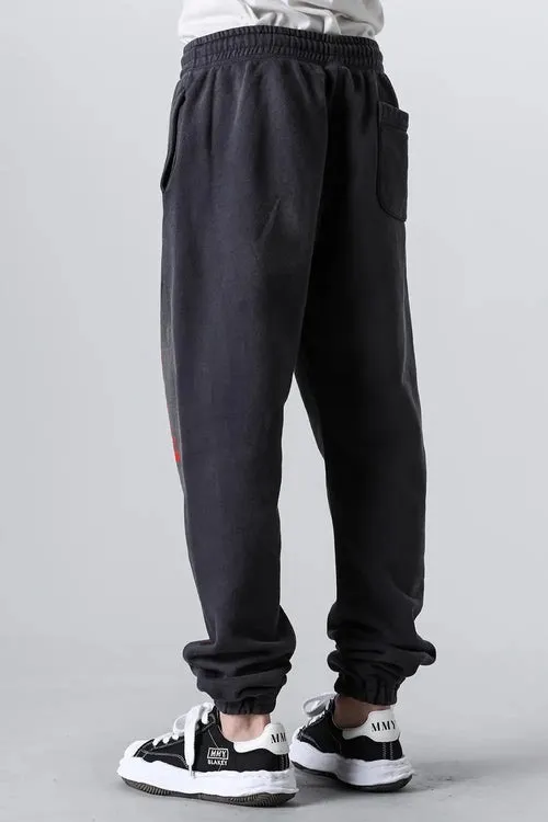 SAINT Mxxxxxx ANGEL SWEAT PANTS/BLK Angel Reborn Crack Print Distressed Sweatpants, Washed Black S-XL Assute Dyeing, Full Spray Fade, Heavy Fermentation Washing, Made with NEW VINTAGE Texture, Four Needles and Six Threads from the Factory, Boneless Patchwork, More Comfortable to Wear, Genuine Level Crack Print/Accessories Restored